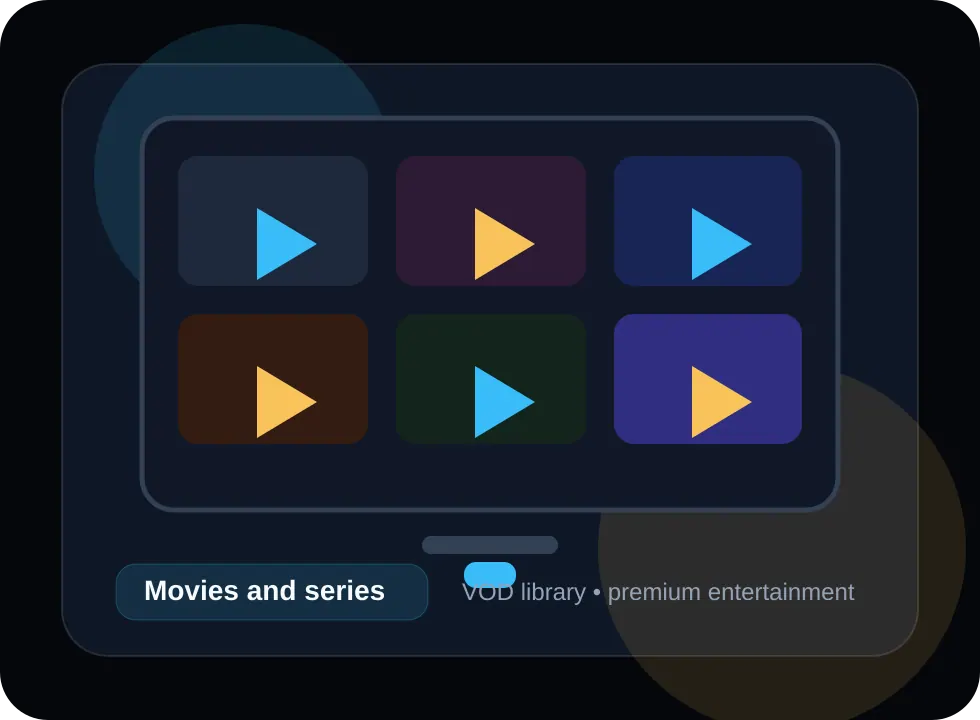 Movies and series streaming screen for home entertainment